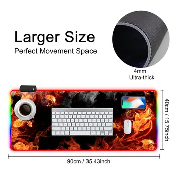 

Elisona 400*900mm Large Gaming RGB Mouse Pad USB Wired LED Mousepad Mice Mat for Computer Laptop Overwatch Borderlands Dota Lol