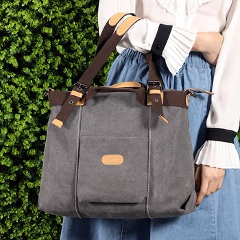 

COZMOZ Canvas shoulder bag zipper women's retro crossbody bag ladies messenger bag female handbags tote hand bags sac a main