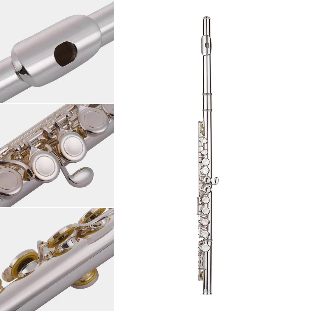 Muslady Woodwind инструмент 16 закрытых отверстий Флейта с отверстиями C Key Concert флейты