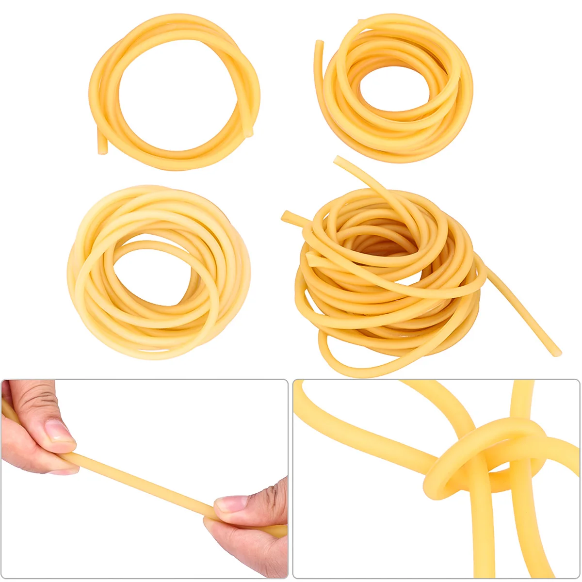 1 M/2 M/5 M/10 M الطبيعي اللاتكس المقاليع مرونة أنبوب مطاط أنابيب الفرقة للصيد رياضة ممارسة السحر الأصفر