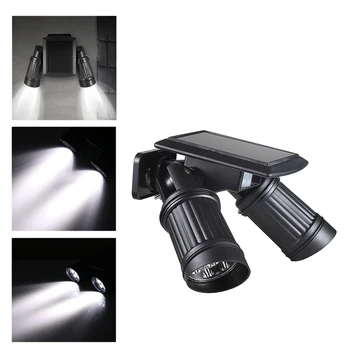 

Rotatable Security Outdoor Lighting Waterproof LED Solar Light 7*2 LED Solar Power Dual Head PIR Motion Sensor Garden Wall Lamp