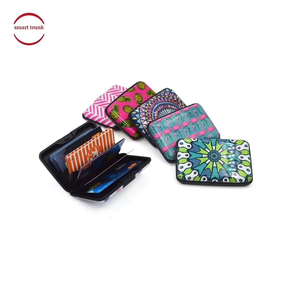 

Hot Sele 1 Pc Flamingo Card Holder Unisex Aluminum Business Card Holder Rfid Card Wallet Case Tarjetero Mujer Dropshipping