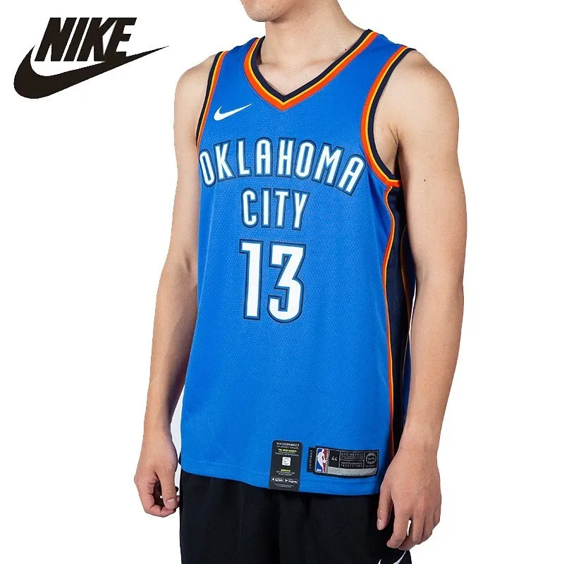 

Nike SW ROAD NBA Thunderbolt Team Home Court Paul George Men's Basketball Jersey Breathable Basketball T-shirt 864497