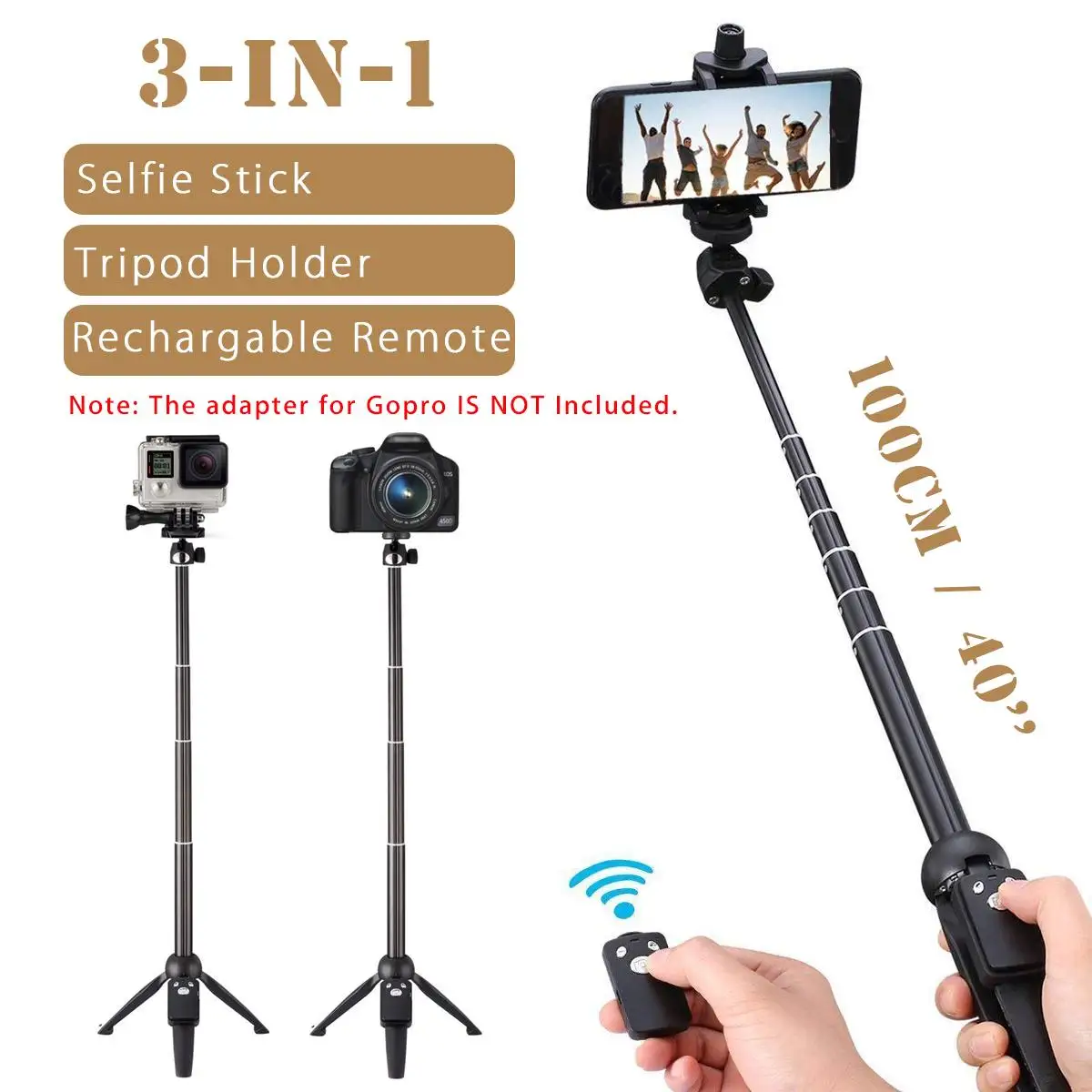 Handheld Selfie Sticks Monopod for GoPro Smartphone SLR