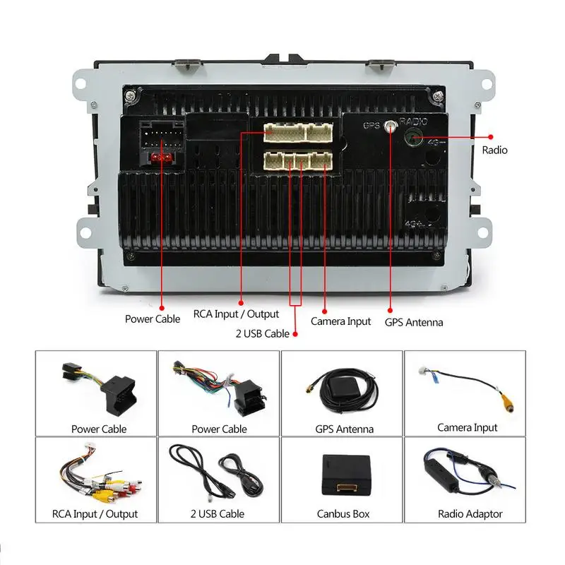 Best New 2 Din 9 Inch Android 8.1 Car Radio Navigation for VW Volkswagen GOLF 5 Golf 6 POLO PASSAT B5 B6 dvd player BT RDS Autoradio 4