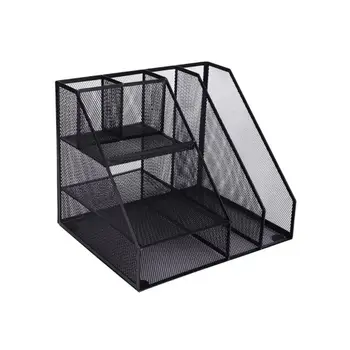 

Home Office Desktop Office storage File Rack Organizer Sorter Black Metal Mesh