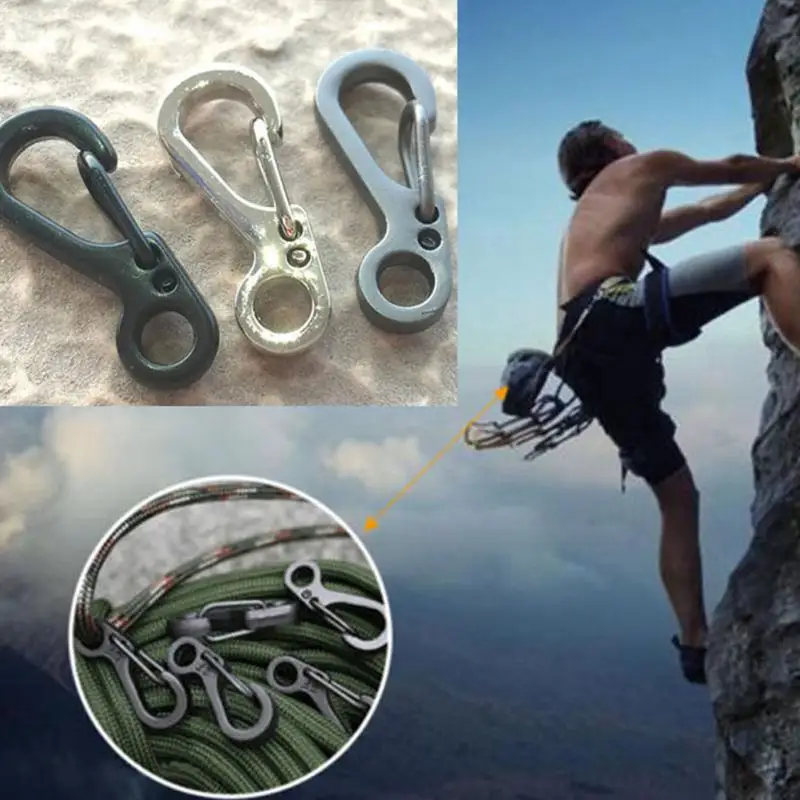 10 قطعة/الوحدة EDC المفاتيح الربيع المشابك تسلق Carabiners التخييم زجاجة السنانير Paracord مشبك ملحقاتها أدوات تكتيكية لحفظ الحياة والعتاد