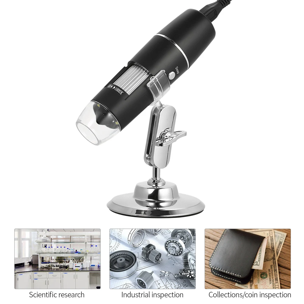 

USB Microscope 1000X Led Magnifier Magnification Digital Microscope Stand Table Magnifier For IOS Android Optical Instrument