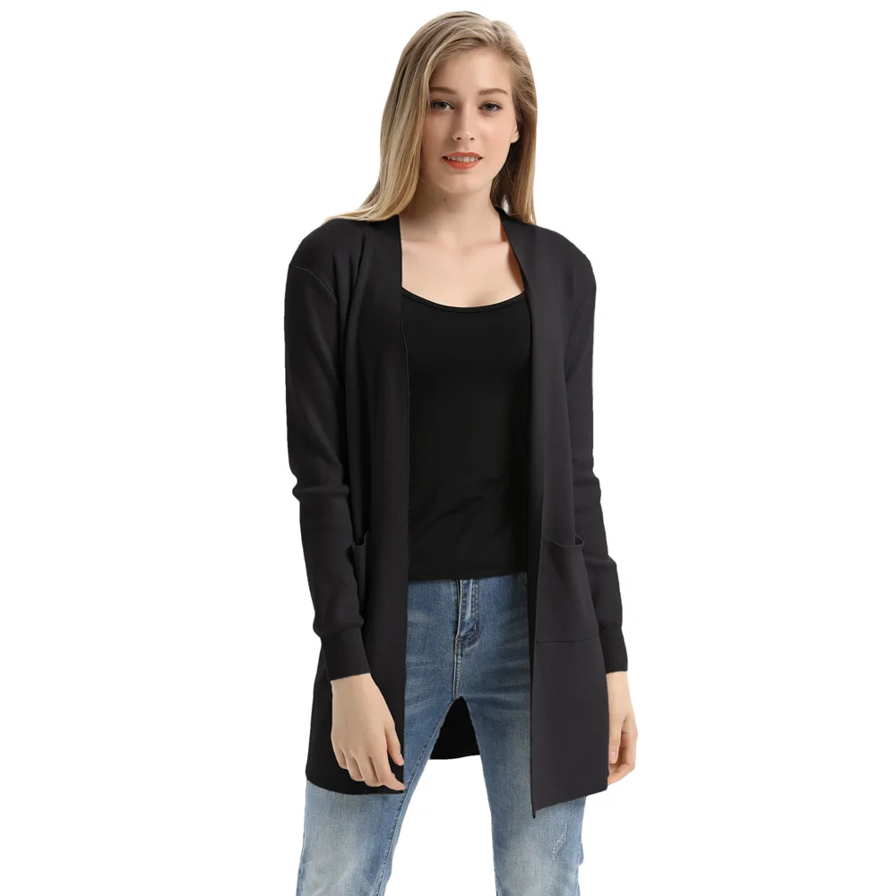 

Gk Women Coat Long Sleeve Knitted Cardigan Open Front Casual Sweater Outwear Gentle Comfortable Tops Jacket Coats