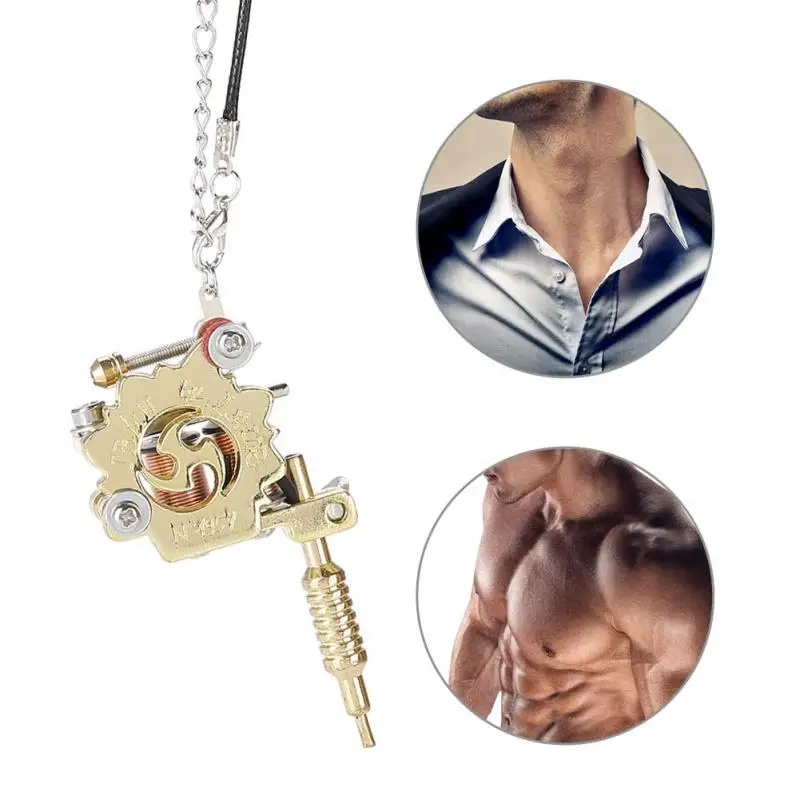 

Alloy Mini Tattoo Machine Pendant with Real Coils Necklace Tattoo Supply Keychain As Pendant Ornament Gift Craft ac
