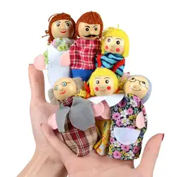 6 шт. семейный игровой дом деревянный кукла на палец пазл ранний образование родитель-ребенок история игрушка для детей Подарки