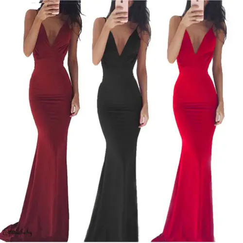 Дамы для женщин Формальные вечерние Vestido вечернее платье V средства ухода за