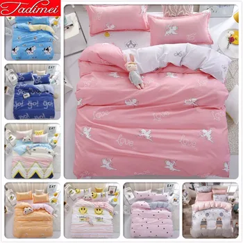 

Pink Duvet Cover 3/4 Pcs Bedding Set Adult Kid Lover Girl Soft Cotton Bed Linen Single Twin Full Queen King Size 150x200 180x220