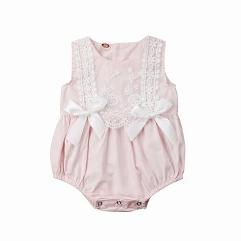 

2019 Baby Bodysuits Summer Baby Girl Bodysuits Lace Jumpsuit One Piece Bodysuit Sleeveless Sunsuit Toddler Girl Clothes 0-24M