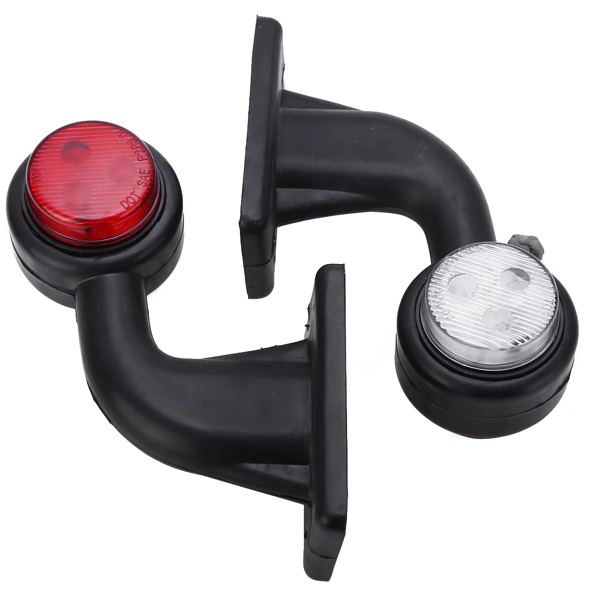 

Truck Light System 2pcs 10-30V LED Truck Trailer Lorry Van Side Marker Indicator Light Red+White