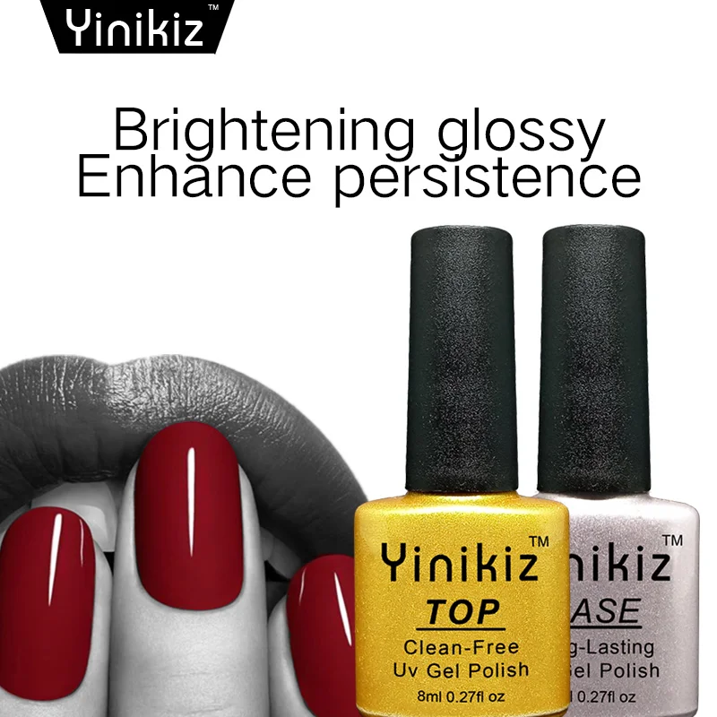 Yinikiz Топ пальто печать база набор для UV светодио дный дизайн ногтей нормальный Soak