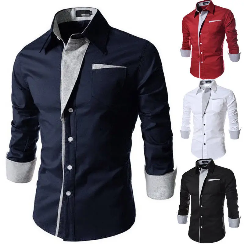 Luxury Men Shirts Stylish Smart Casual Dress Shirt Slim Fit Shirt Long