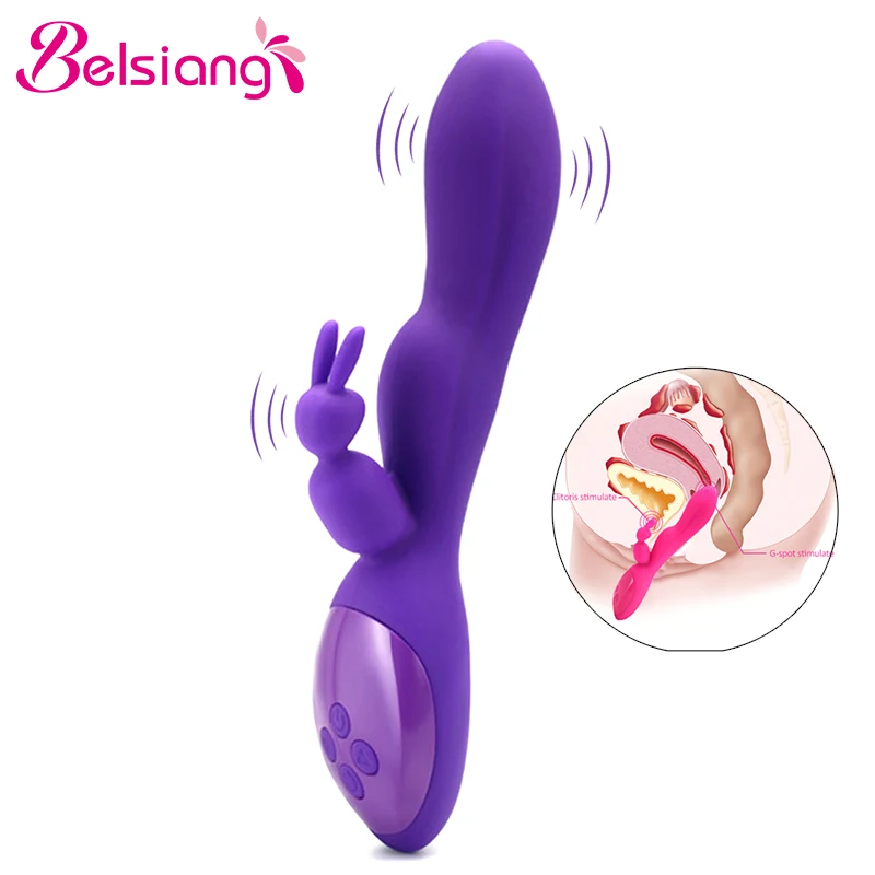 Belsiang Dildo Rabbit Vibrator Waterproof Usb Clitoris Stimulator Female Vagina Massager G Spot Adult Game Sex Toys for Women | Красота и