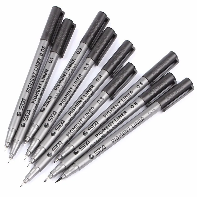 1 шт. пигментный лайнер Pigma Micron чернильный маркер ручка 0 05 2 3 4 5 6 8 различные