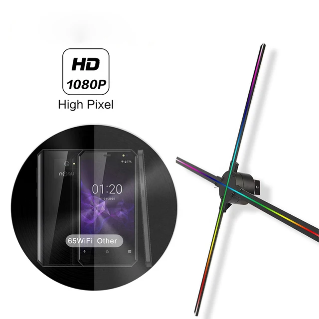 3D Holographic Display Player Fan with Wifi iOS Android App