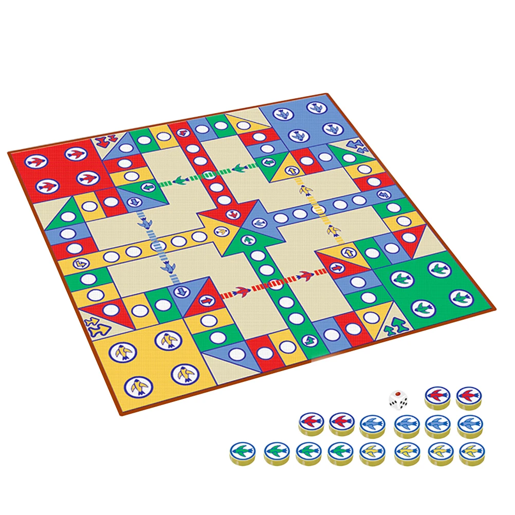 

1Set Soft Foam Cushions Sitting Flight Chess Board Games Big Four Players Flight Chess Family Board Games with 90x 90cm Playmat