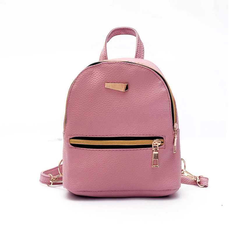 Fashion Solid Color Women Backpack High Quality Cute Leather Backpack Female School Bags For Teenagers Mochila Escolar Mini bag