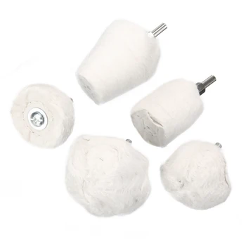 

5pcs Lint Cotton Buffing Polishing Wheel Attachment For Any Drill Of Rod Cloth Car Polishing Buffing Tool Kit Polishing Buffer