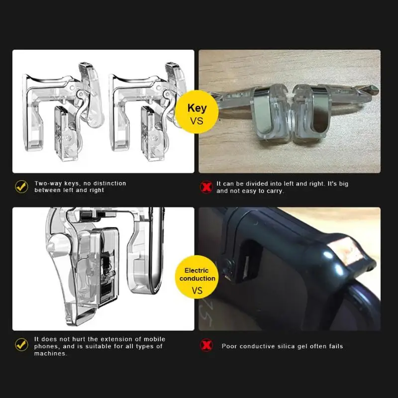 Mini Metal Smart Phone Mobile Gaming Trigger for PUBG Mobile Gamepad Fire Button Aim Key L1R1 Shooter Pubg Controller