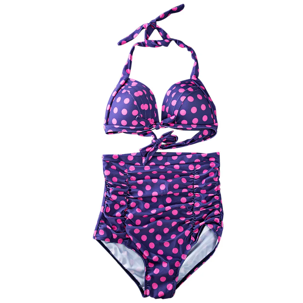 

Big Promotion ZAFUL Fashionable Sexy High Waist Retro Bikini Push Up Halter Underwire Bikini Set Backless One Piece Swimsuit
