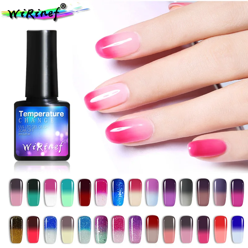 

WiRinef 28 Color Temperature Change Nail Polish Gel Soak Off UV Varnish Chameleon Hybrid Varnish Magic Lacquer Glue