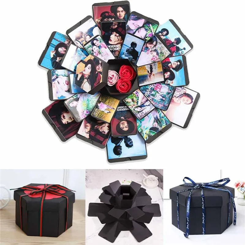 DIY сюрприз любовь взрыв коробка подарок взрыв для юбилей Альбом DIY Фотоальбом Валентина подарок для свадьбы дня рождения
