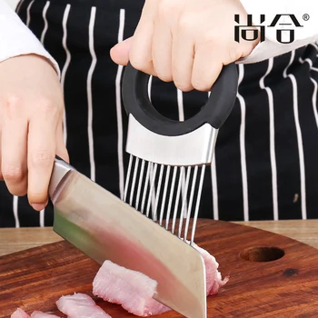 

Stainless steel finger guard meat needle onion insertion meat tenderer fish beef pork chop breaker kitchen tool