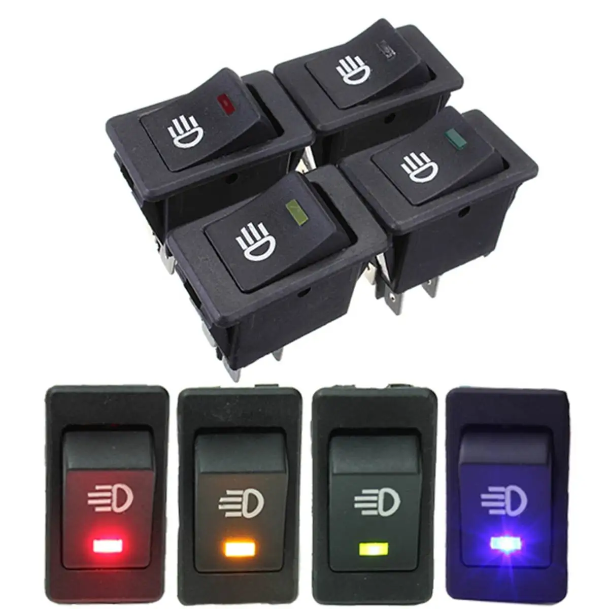 New 12V 35A Universal Car Truck Boat Fog Light Lamp Rocker Switch LED