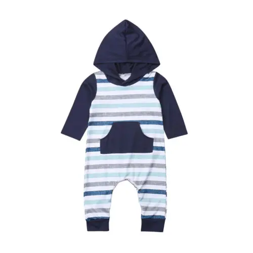 Emmababy/для маленьких мальчиков и девочек в полоску с длинными рукавами комбинезон