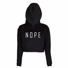 2019 New Spring Harajuku Women NOPE Print Long Sleeve Crop Hoodies Sweatshirt Black White Casual Mujer Crop Tops Tumblr 2019 New Spring Harajuku Women NOPE Print Long Sleeve Crop Hoodies Sweatshirt Black White Casual Mujer Crop Tops Tumblr