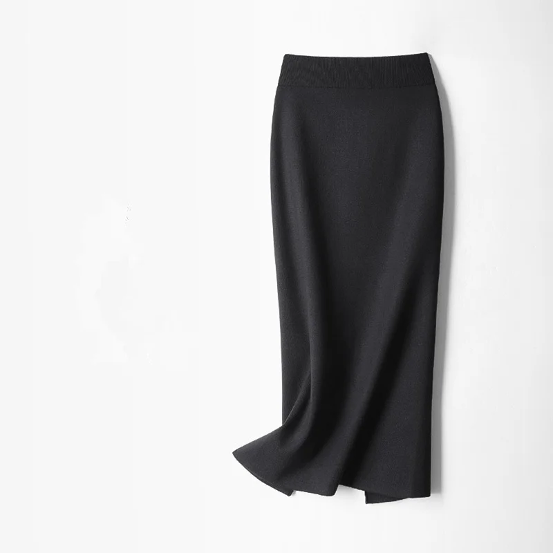 

Women's skirts with elastic knit long skirt Sexy dress mermaid knitting dresses casual dresses skirt Autumn winter spring 1315