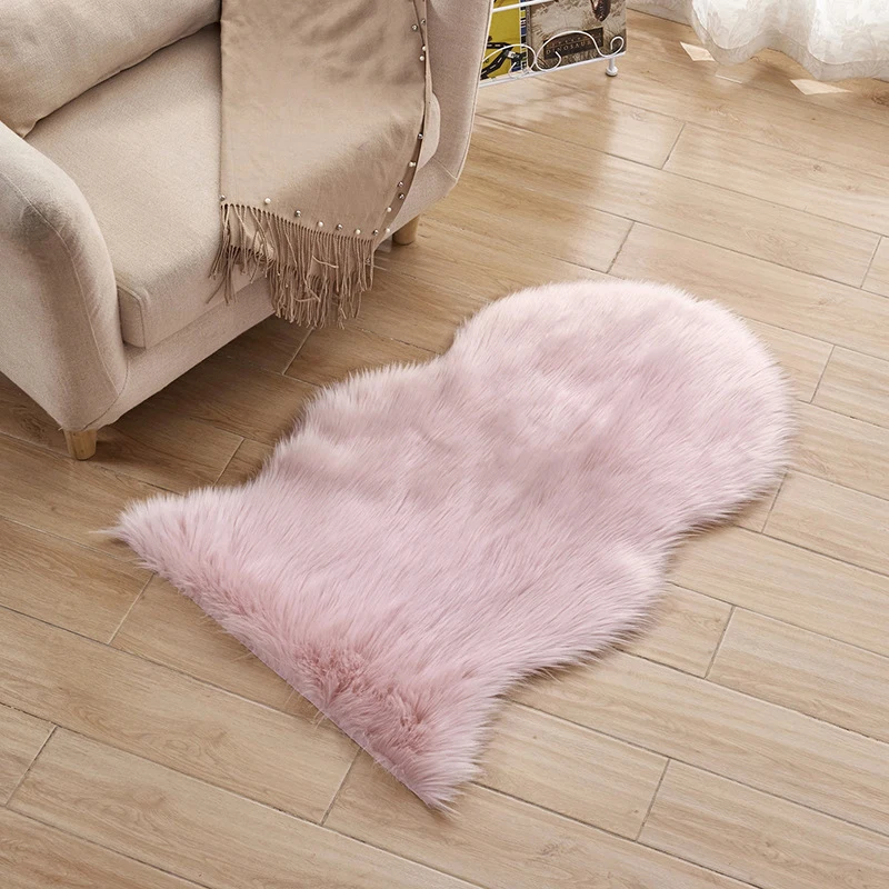 Плюшевые мягкие пушистые Спальня коврик нескользящий флисовые пледы из искусственного меха нескользящий мат розовый V1