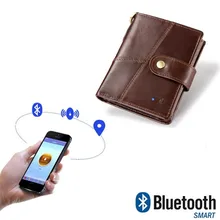 Винтаж Smart Wallet rfid пояса из натуральной кожи с gps-сигнализация географические карты, будильник с Bluetooth для мужчин кошелек высокое качество бренд дизайн