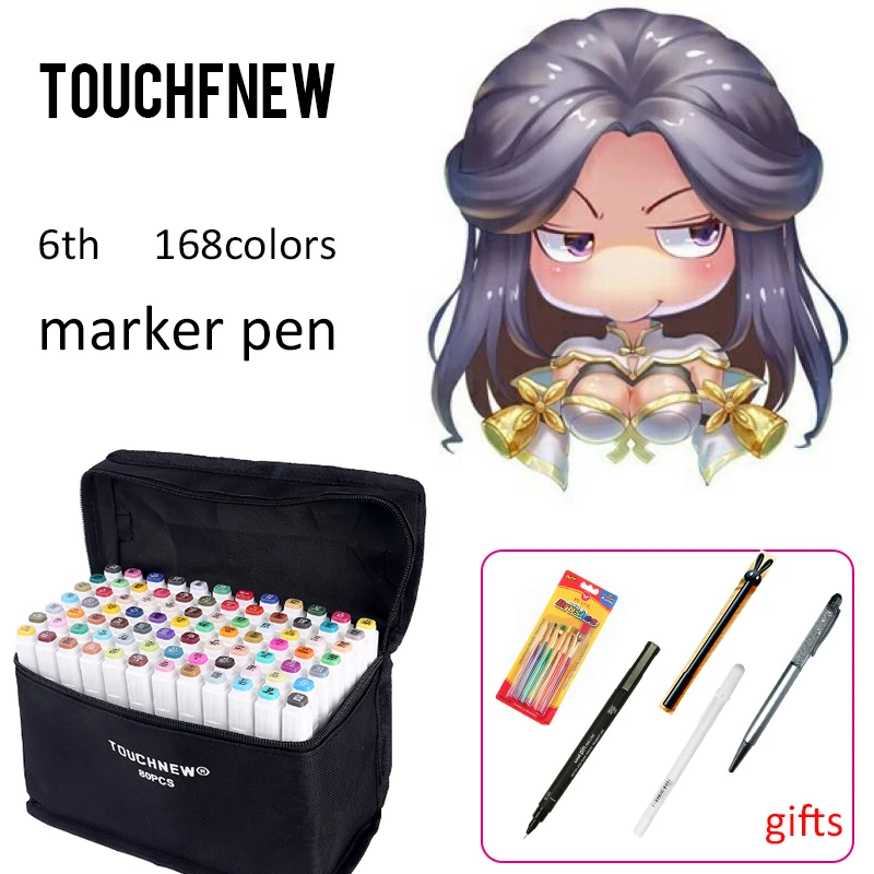 

TOUCHNEW 30/40/60/80/168 Colors Drawing Markers Colored Markers Set Alcohol Art Sketch Marker Pen For Manga Design Brush Pen