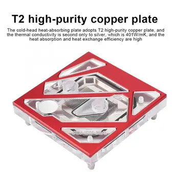 

Red Computer CPU Water Cooling Block Waterblock Copper Base 0.5MM Water Channel 115X on sale High Quality