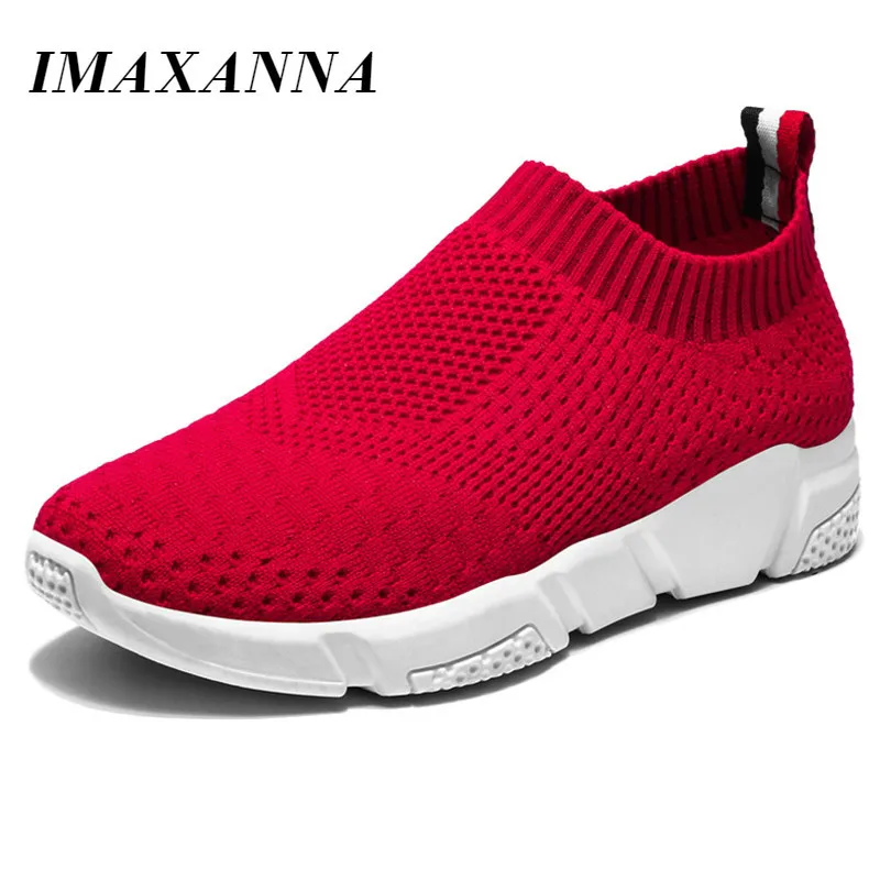 Imaxanna Red Woman Sneakers Socks 2018 New Mesh Sports Shoes For Women Summer Sock Running Shoes Girls Walking Jogging Footwear