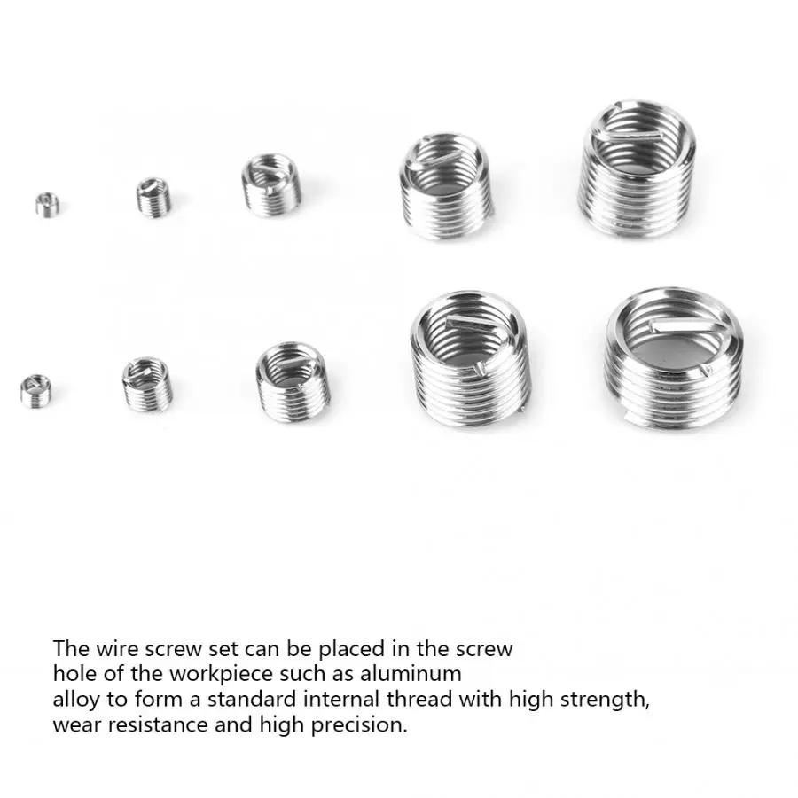 Ремонт резьбы 145 шт./компл. M2-M12 Нержавеющая сталь проволочная муфта с винтовой нарезкой нить Ремонтный комплект вставок набор инструментов