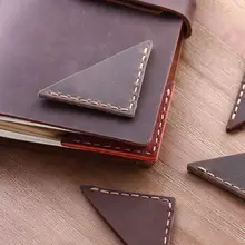 Треугольная Закладка из натуральной кожи, скрепка для книг, угловая Закладка, закладки для книги, закладки для школы, офиса, канцелярские принадлежности