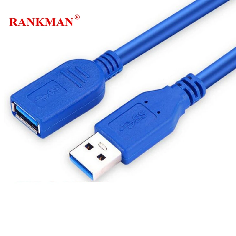 Rankman USB 3.0 Extension Cable USB 3.0 A Male to Female Data Sync Cord Extended Datum Cable Connector for PC Mouse U Disk HDD