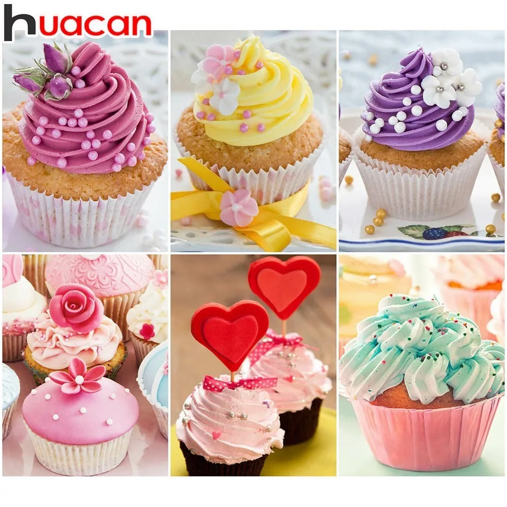 

HUACAN Full Square Diamond Painting Cake 5D Diy Diamond Embroidery Cartoon Home Decoration Picture Mosaic Rhinestone Handmade