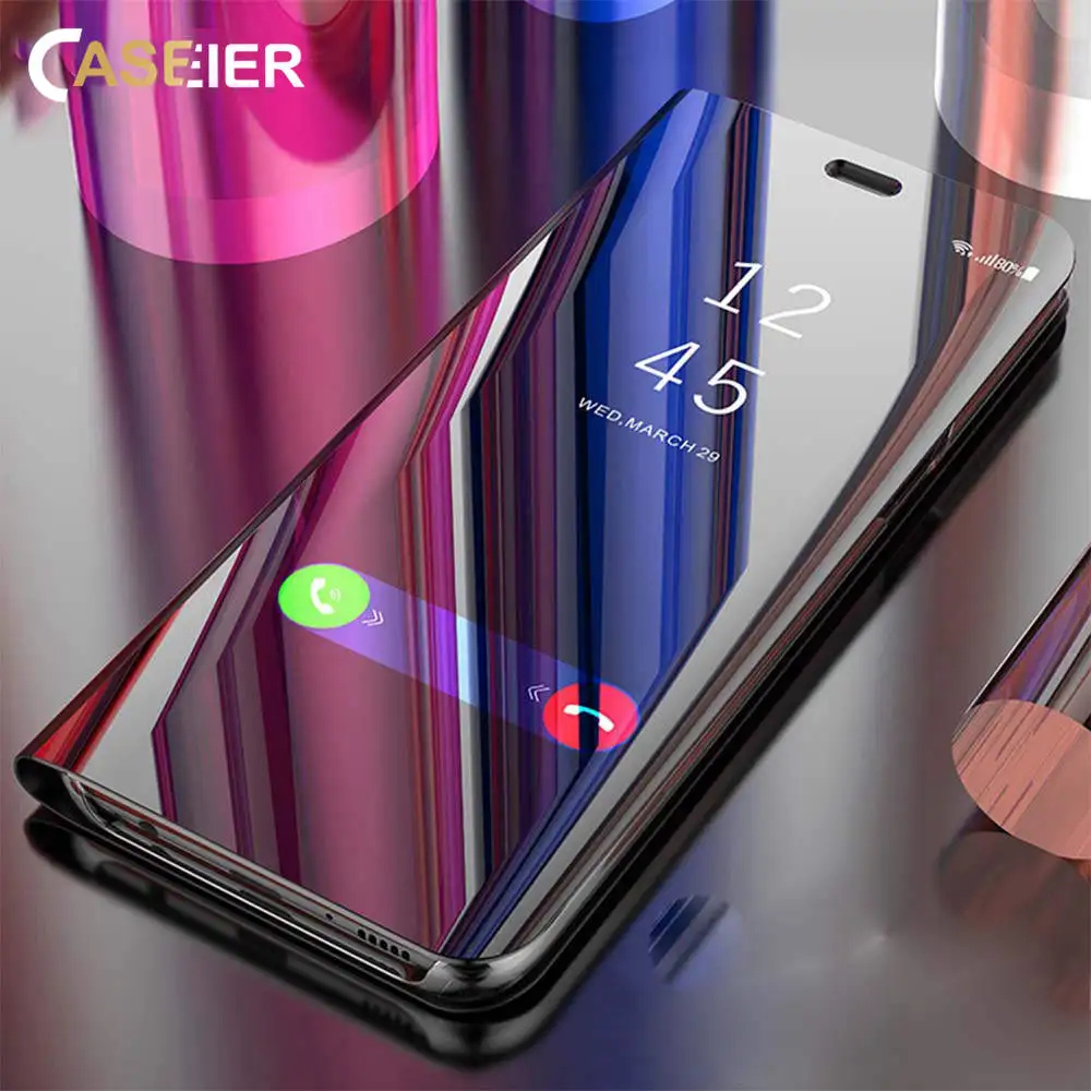 CASEIER прозрачный зеркальный чехол для Samsung S10 Lite S8 S9 Plus Note 9 8 флип телефона A8 A7 A6