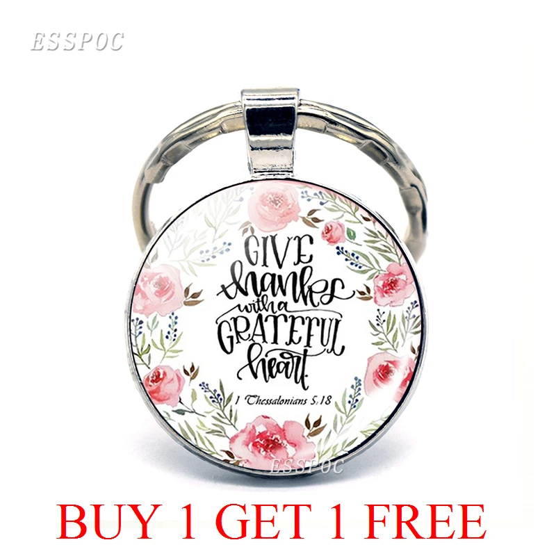 Porte Cle Avec Citation De Verset De La Bible En Verre Avec Un Cœur De Remerciement Bijou De Foi Chretienne Cadeau De Remerciement Aliexpress