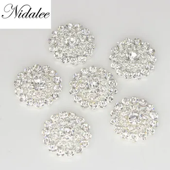 

20mm garment accessories silver metal buttons for home rhinestone embellishments