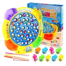 Классический набор для детей, Обучающие игрушки с музыкой, электрическая вращающаяся игра для рыбалки, забавные спортивные игрушки для работы на батарейках, пластик