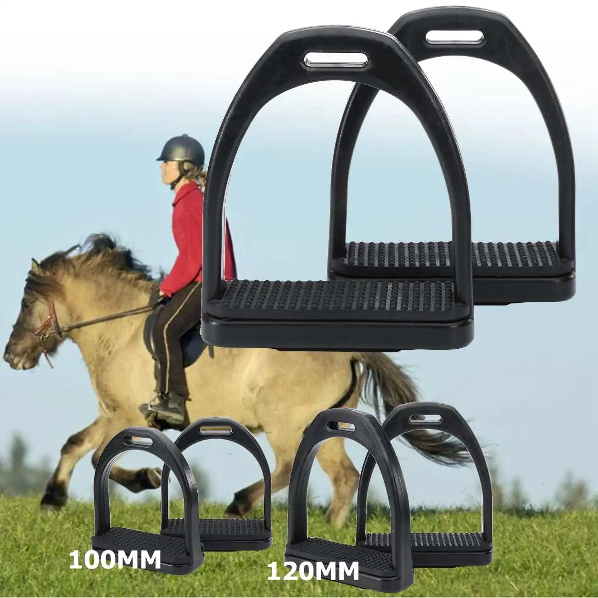 

Lightweight Horse Riding High-strength Plastic Stirrup Non-slip Rubber Pad